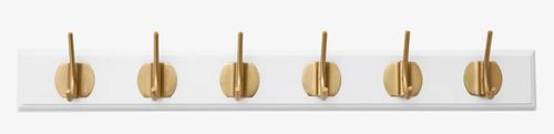 Edgy Matt White 6 Hooks Coat Rack