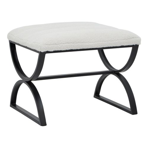 Ribbed Boucle Footstool