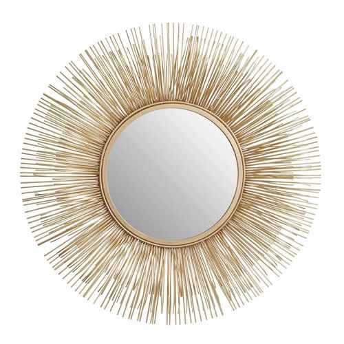 Templar Wall Mirror - Round - Gold Sunburst