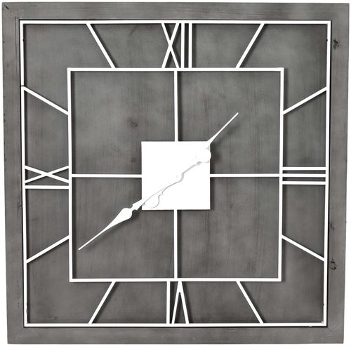 Victoria Grey Square Wall Clock - 60cm x 60cm