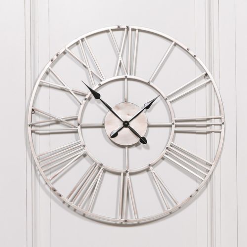 Wall Clock - Vintage Silver - Round
