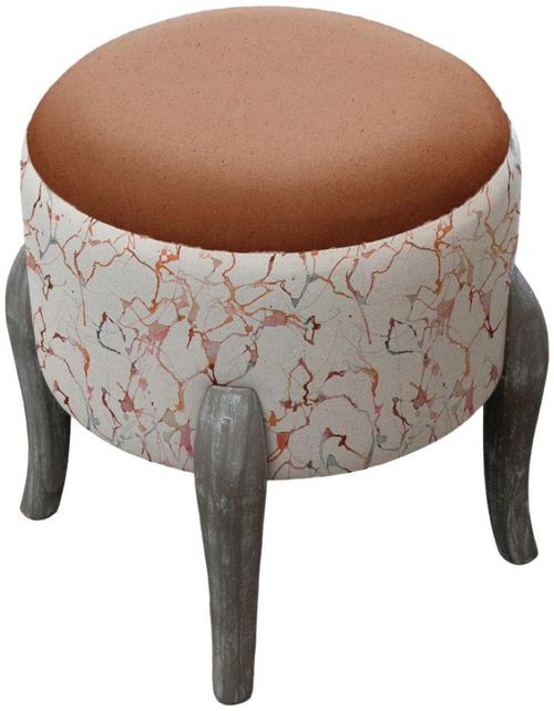Carrara Finn Footstool - Rosewater - Printed