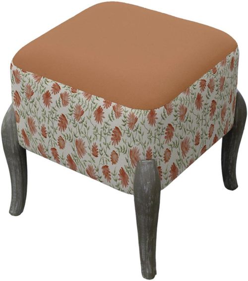 Ralf Footstool - Elai Terracotta - Printed