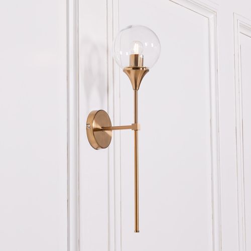 Arriba Wall Light - Satin Gold and Glass Ball