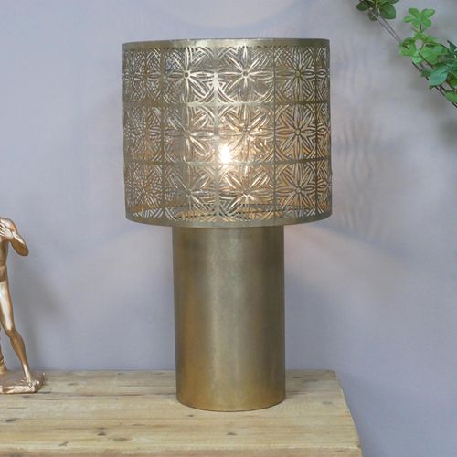 Brushed Gold Table Lamp - Set of 2 - Metal