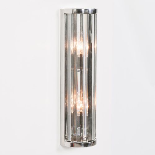 Deco Wall Light - Chrome and Glass - 55cm