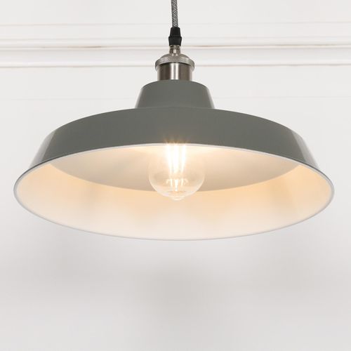 Pendant Light - Factory Style - Grey Painted Metal - 36cm
