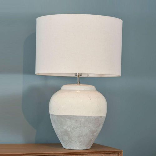 Skyline Table Lamp - White and Grey Ceramic - Large