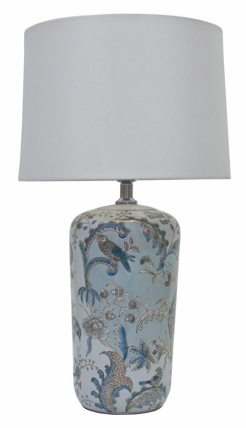 Delia Ceramic Table Lamp - Blue - Large