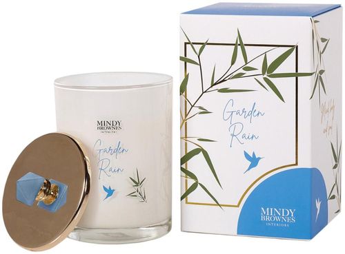 Garden Rain Candle - White and Silver Glass - Set of 4