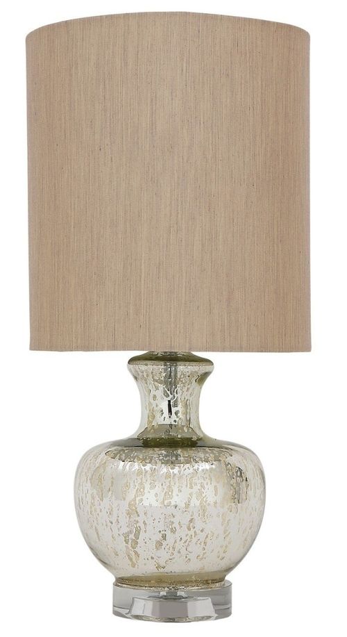 Tami Glass Table Lamp - Silver Tones - Set of 2