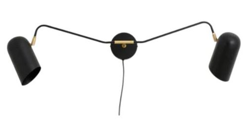 Eris Black 2 Arms Wall Lamp