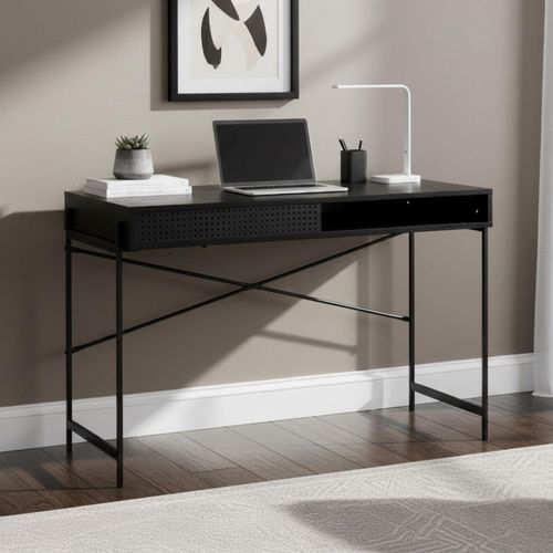 Angus Black Melamine Writing Desk