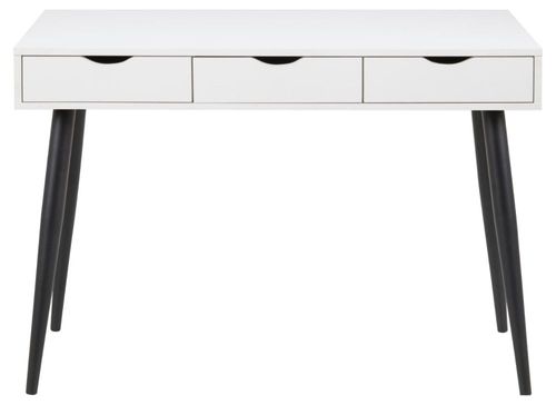 Neptun White and Black 3 Drawer Office Desk