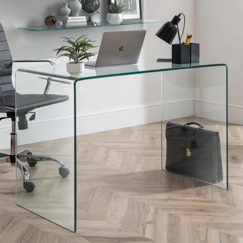 Amalfi Office Desk - Bent Glass