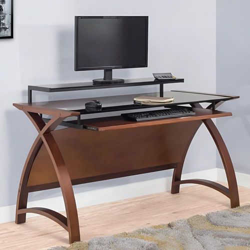 Curve Computer Desk - Walnut - 1300 - PC201