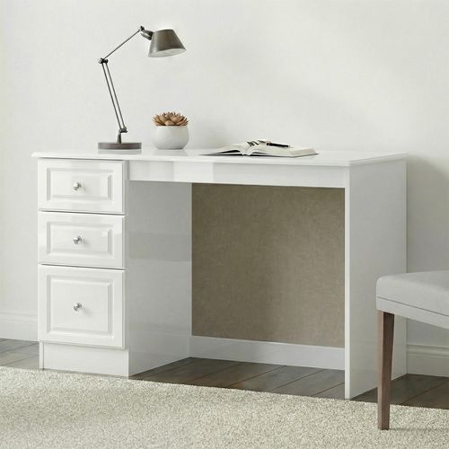 Pembroke White Gloss 3 Drawer Desk