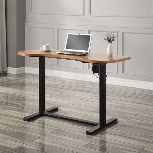 San Francisco Height Adjustable Desk - Oak and Black - PC715