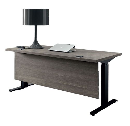 Tivoli Left Desk with Modesty - Grey Wood