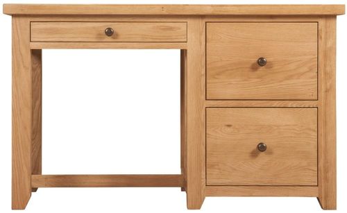 Appleby Oak Single Pedestal Office Desk - 3 Drawers