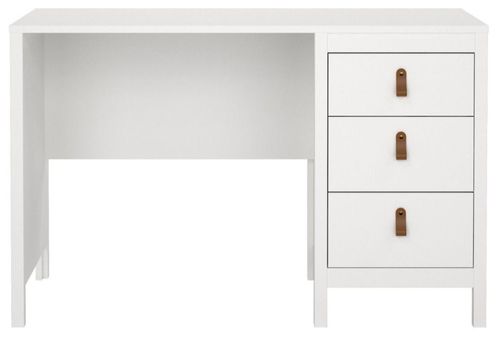 Barcelona White 3 Drawer Desk