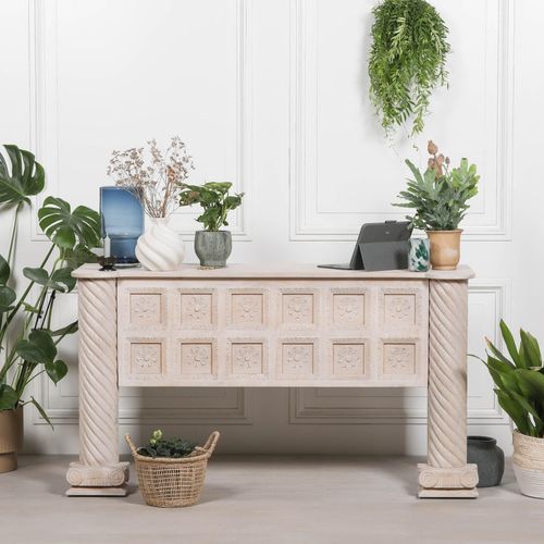 Blanchie Mango Wood Reception Desk