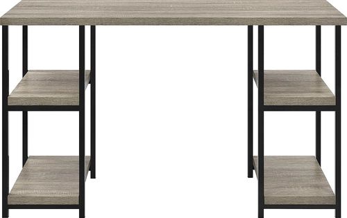 Elliott Double Pedestal Desk in Distressed Grey Oak - 9832096PCOMUK