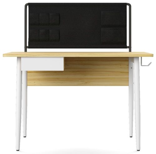 Foster Oak and White Office Desk - AW3617WHI