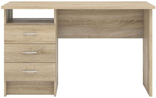 Function Plus Oak Effect 3 Drawer Single Desk