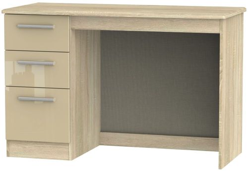 Knightsbridge Gloss Mushroom and Oak Effect 3 Drawer Desk