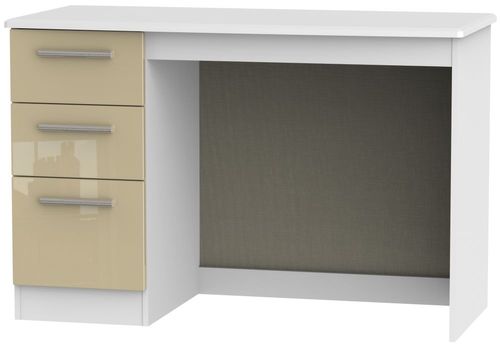 Knightsbridge Mushroom and White 3 Drawer Desk