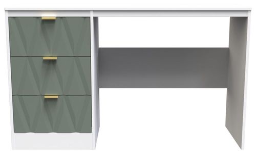 Las Vegas White and Green 3 Drawer Desk