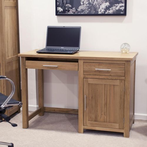 Opus Computer Desk - Single Pedestal - Oak