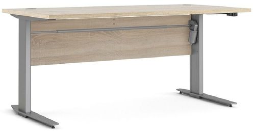 Prima Oak Effect and Grey Desk with Electric Control