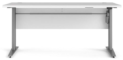 Prima White and Grey Desk with Electric Control