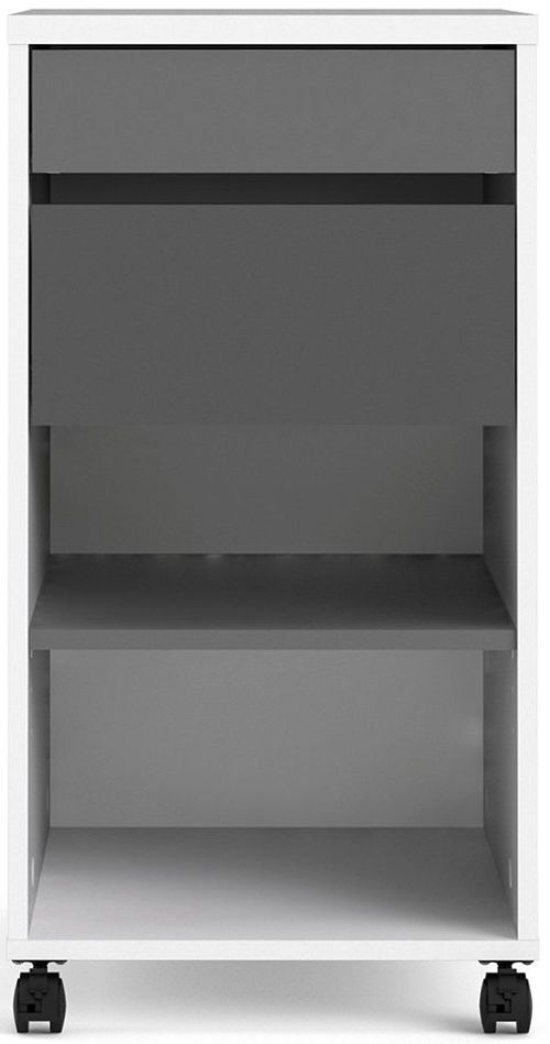 Function Plus White and Grey File Cabinet