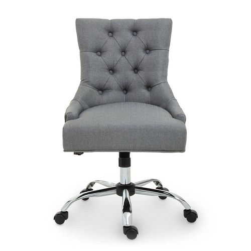 Anita Office Chair - Grey Fabric with Chrome Base