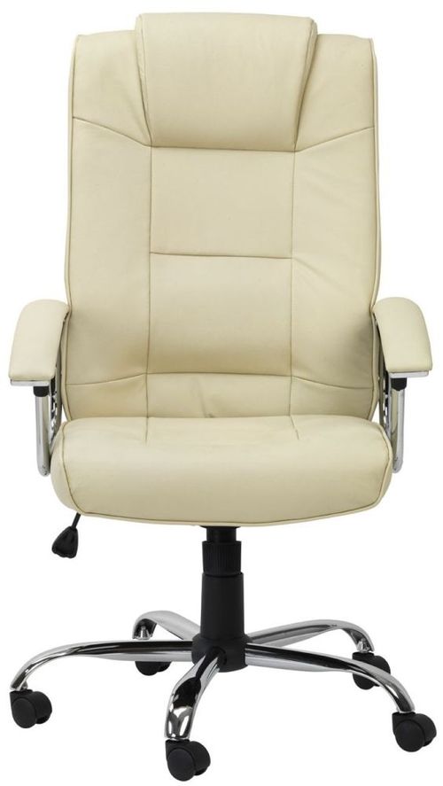 Hudson Cream Leather Chair - AOC4201A-L-CM