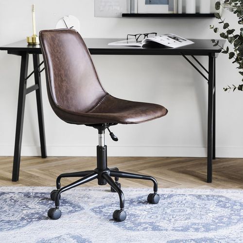 Monaco Office Chair - Brown - Faux Leather - Adjustable