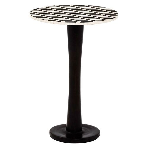 Artisan Bar Table - Round - Black and White Striped