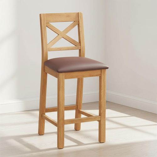 Salisbury Premium Cross Back Barstool - Set of 2 - Oak