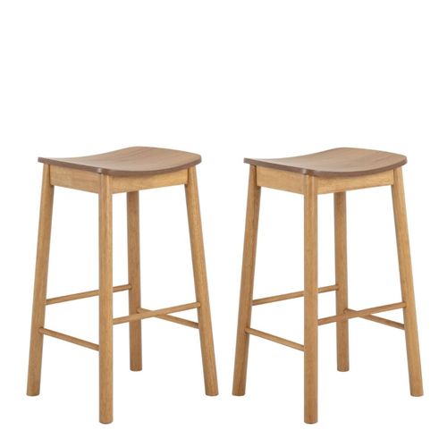 2 x Barlow Matt Oak Barstool Without Back