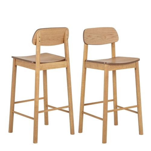 2 x Barlow Matt Oak Barstool