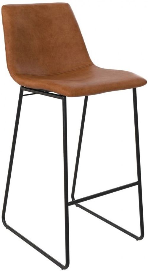 2 x Bowie Caramel Maple Faux Leather Barstool - S022413TUK