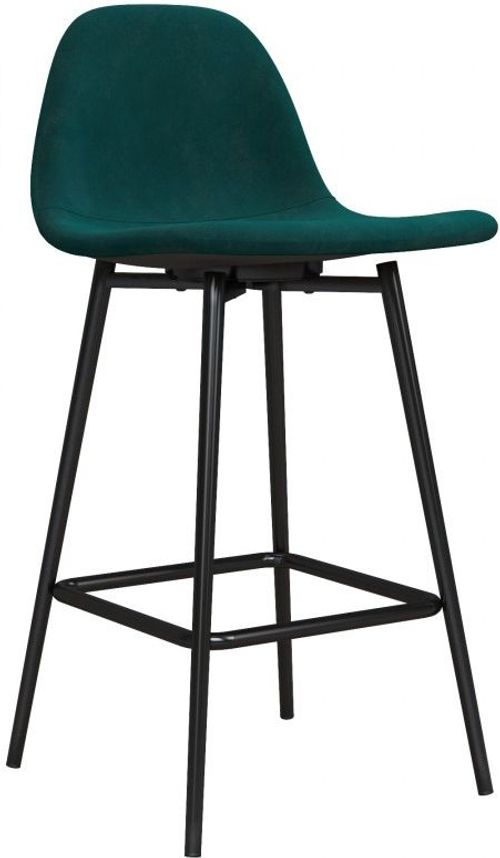 2 x Cabell Green Velvet Barstool - S025410UK