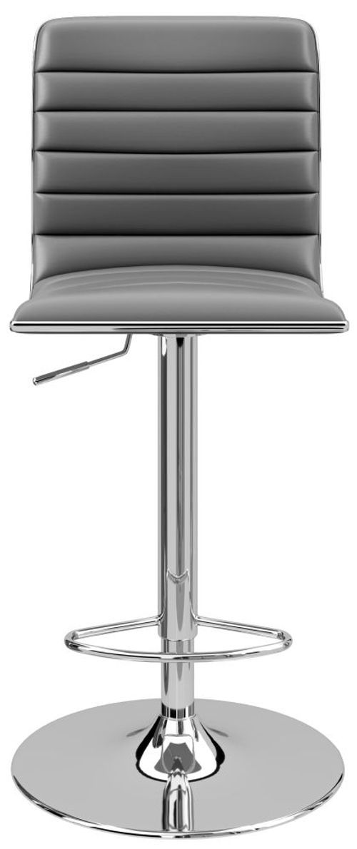 2 x Comal Grey Faux Leather Barstool - ABS1301-GRY