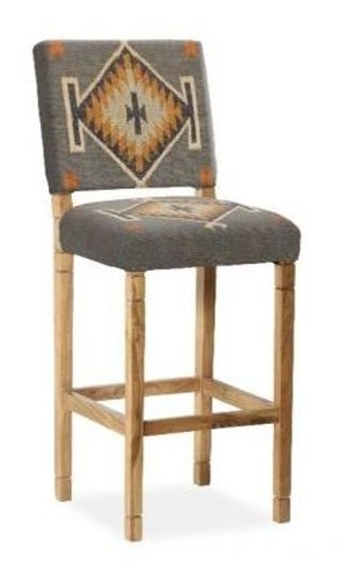 2 x Dewas Kilim Grey Barstool