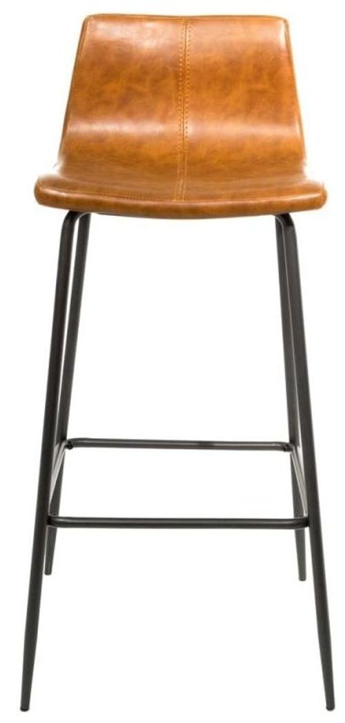 2 x Erlangen Tan Vintage Leather Barstool