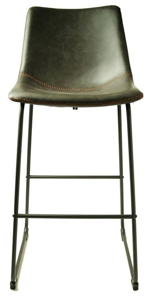 2 x Fremont Grey Vintage Leather Barstool
