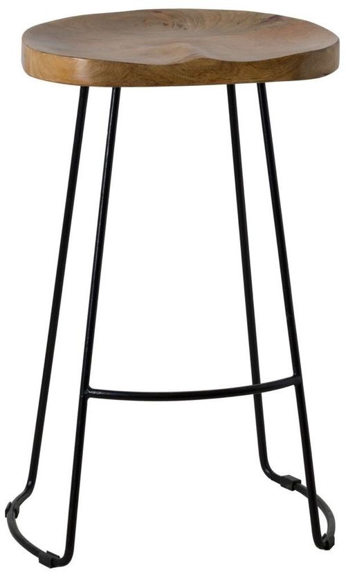 2 x Moonie Hardwood Shaped Barstool